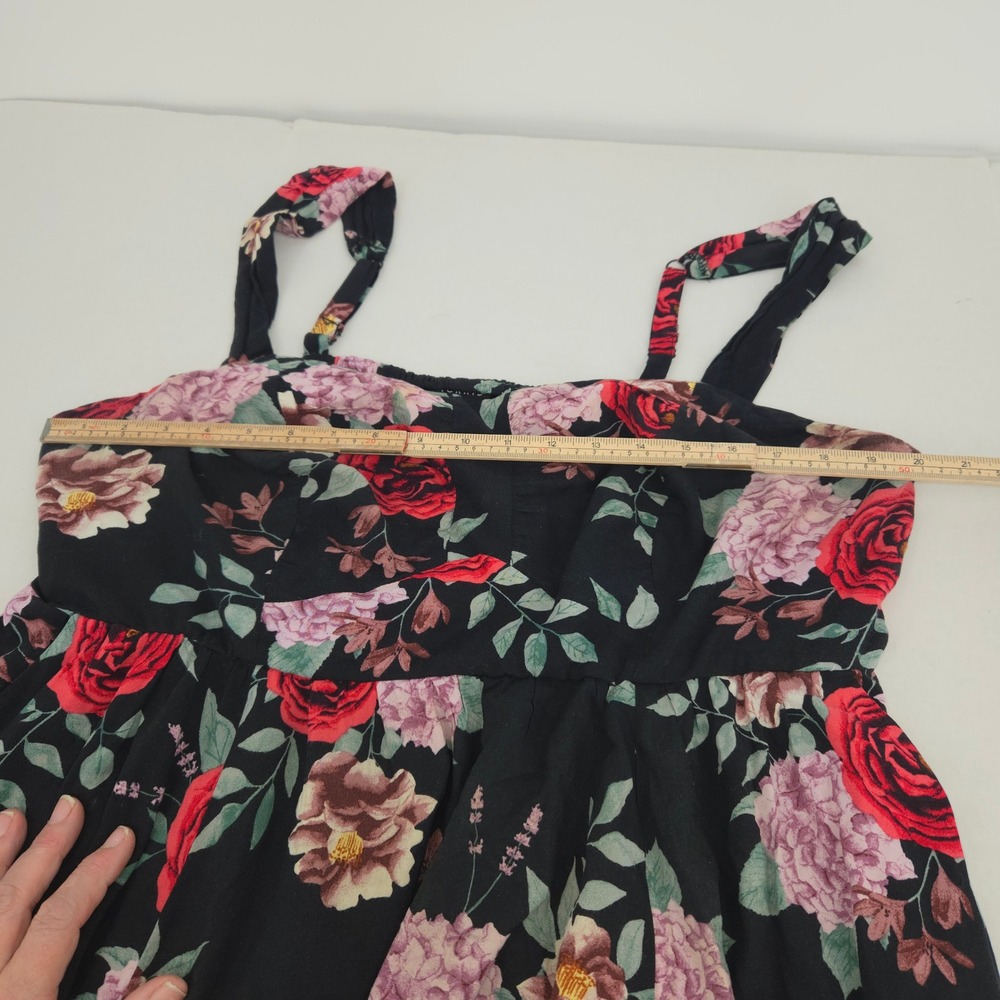 Torrid Floral Fit & Flare Dress Womens 1 Vacation Feminine Cottagecore Garden - Picture 9 of 12